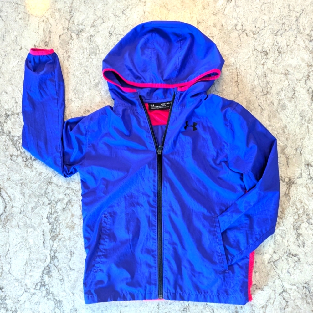 Under Armour Blue Windbreaker with Pink Accents